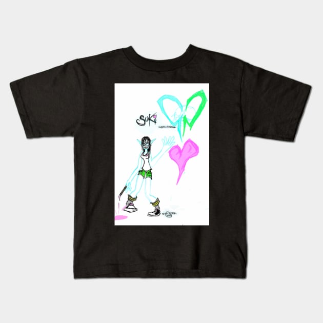 Suki created by Paul Streeter Trademark and Copyright Paul Streeter (wtbkgnd) Heart Kids T-Shirt by PauleStreeter